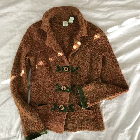 Anthropologie Sweaters - Anthropologie HWR Velvet Trim Cardigan Sweater